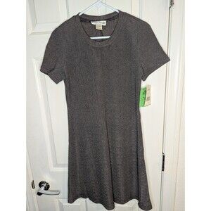 Ronni Nicole Women's Grey Stretch Dress Short Sleeve Knee Length Size 10 NWT